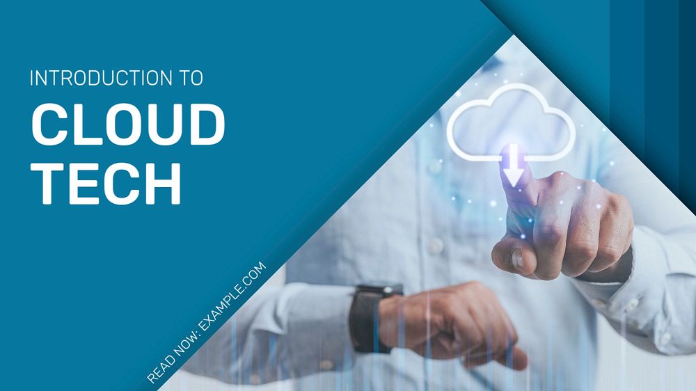 Cloud tech blog banner template, editable text