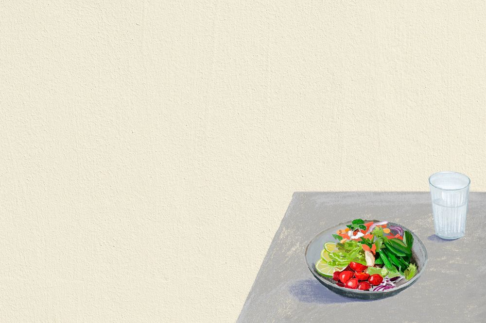 Healthy food, salad illustration background, editable design