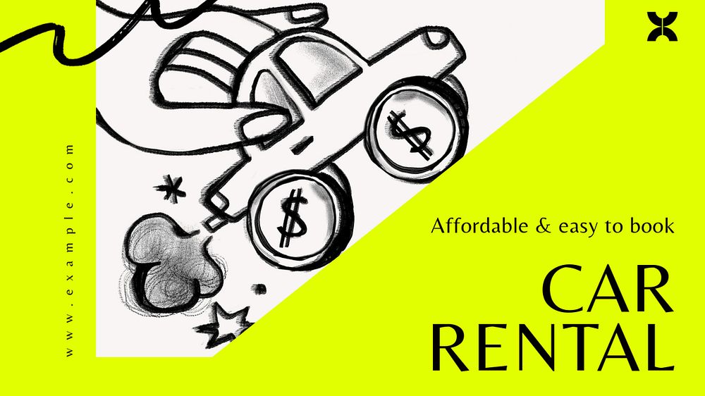 Car rental blog banner template, editable text