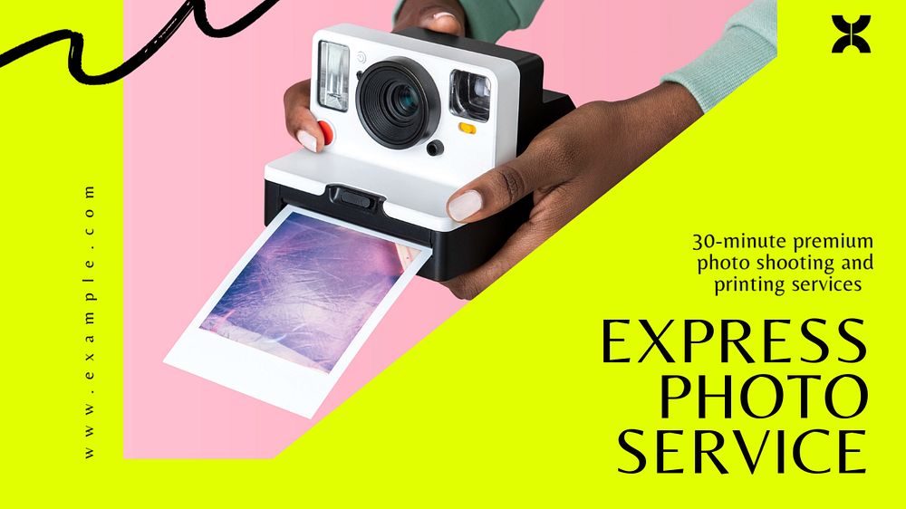 Express photo service blog banner template, editable text