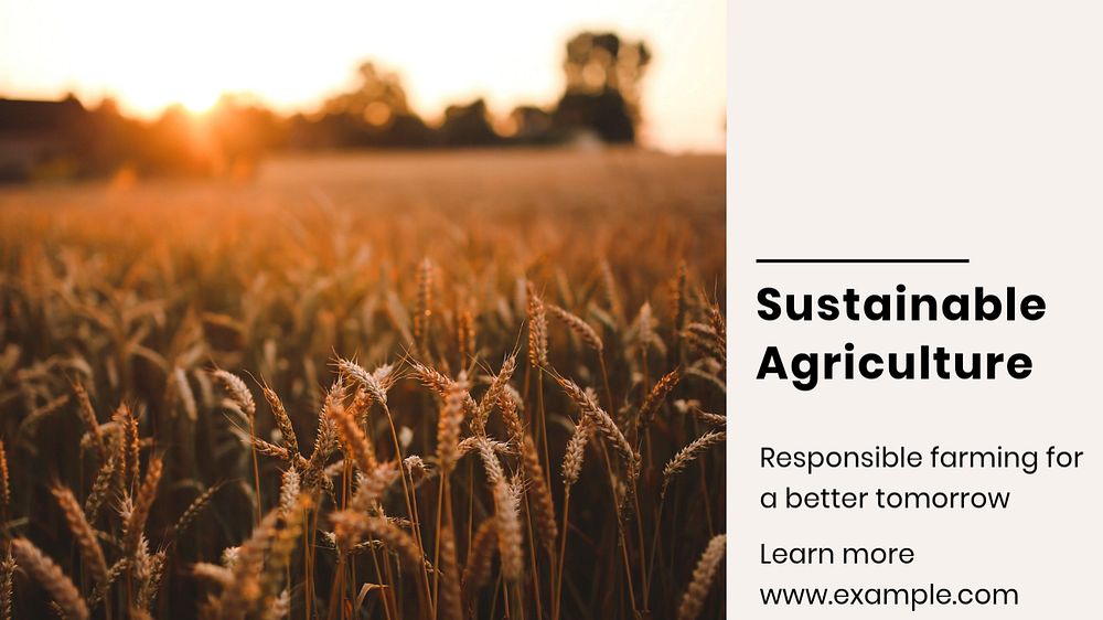 Sustainable agriculture blog banner template, editable text