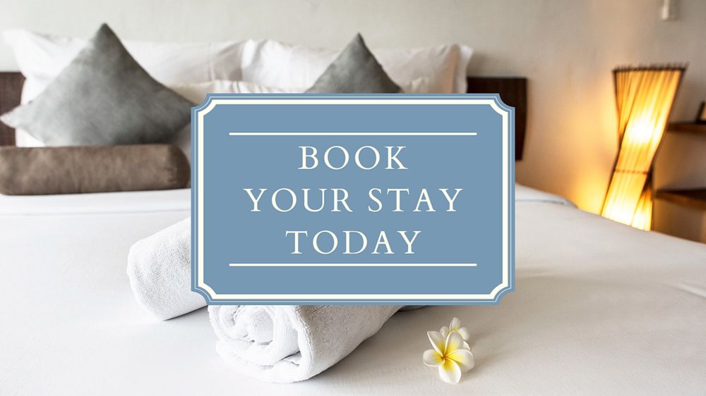 Travel accommodation  blog banner template, editable text