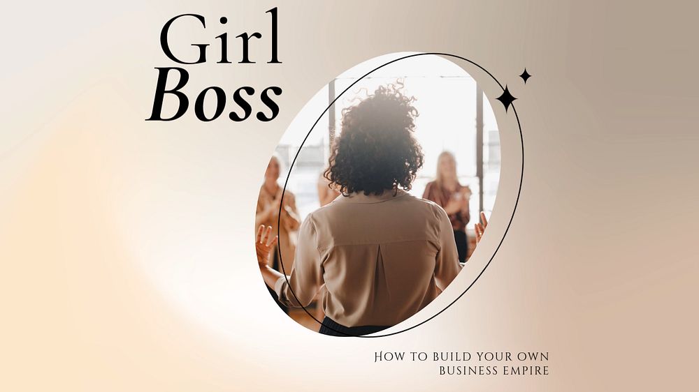 Girl boss  blog banner template, editable text