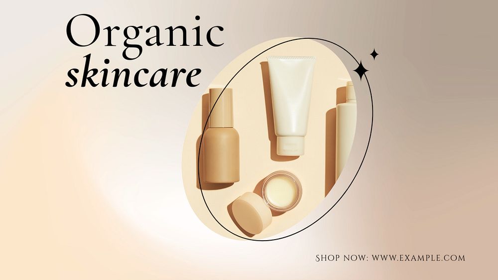 Organic skincare  blog banner template, editable text