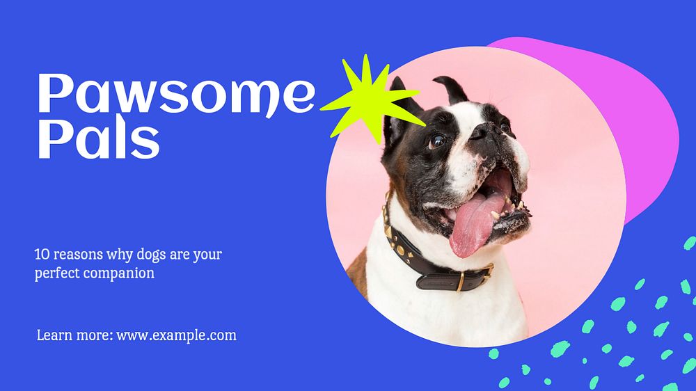 Pawsome pals  blog banner template, editable text