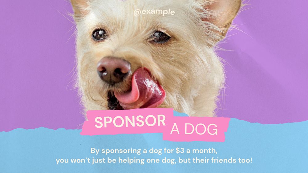 Sponsor a dog  blog banner template, editable text