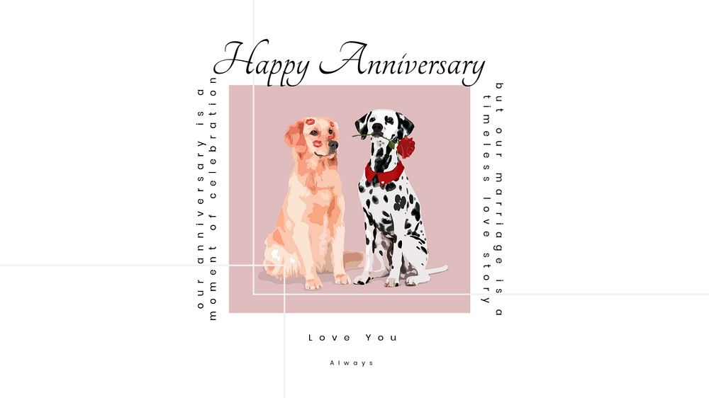 Happy Anniversary  blog banner template, editable text