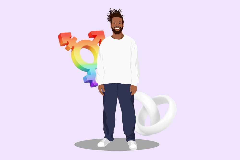 Lgbtq love 3D remix vector illustration