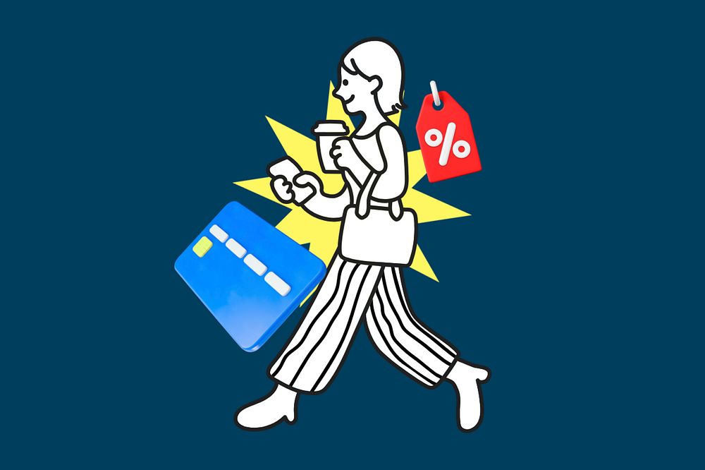 Shopping sale 3D remix illustration