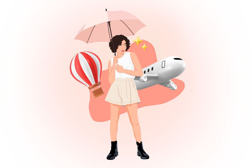 Solo traveler 3D remix vector illustration