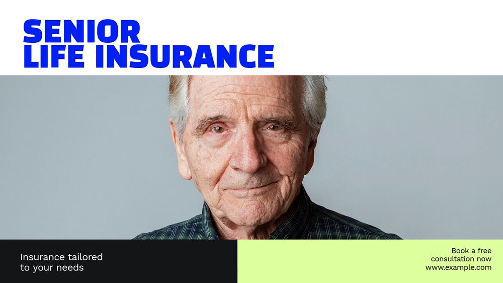 Senior insurance  blog banner template, editable text