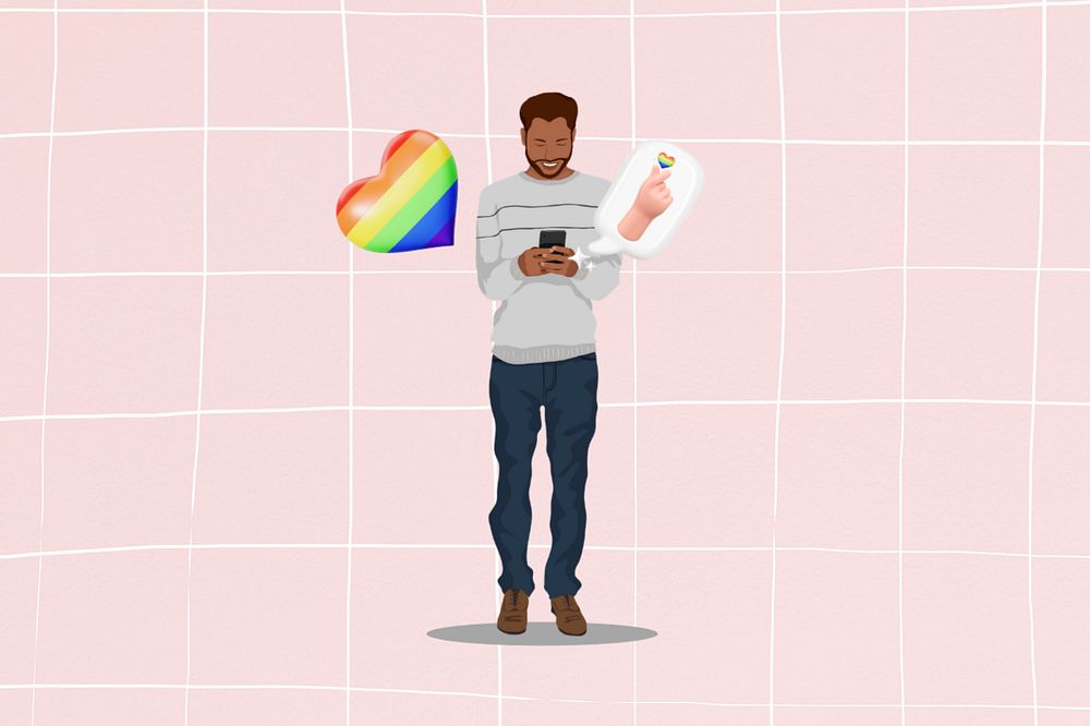 Lgbtq love 3D remix vector illustration