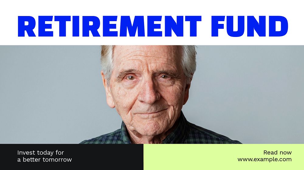 Retirement fund  blog banner template, editable text