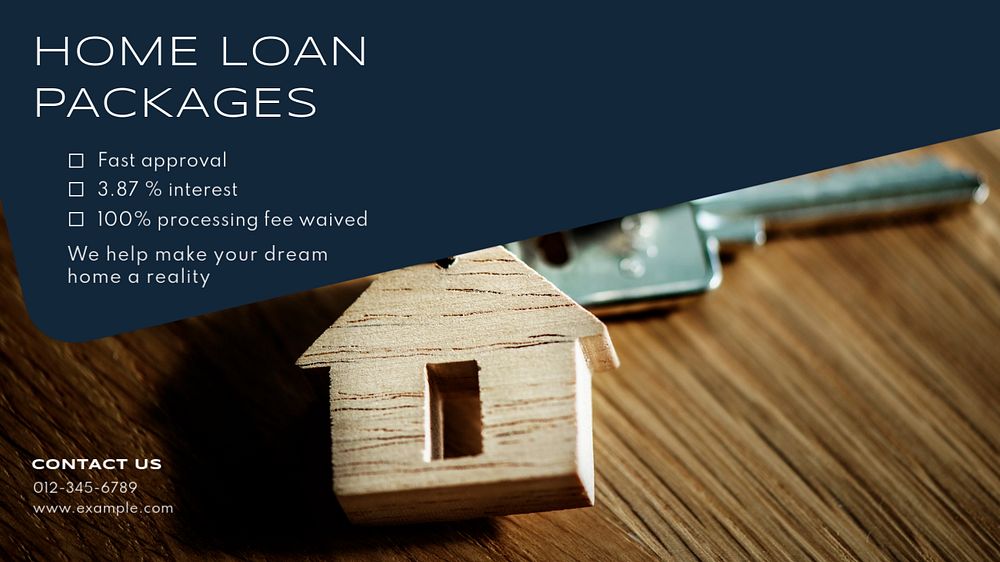 Home loan  blog banner template, editable text