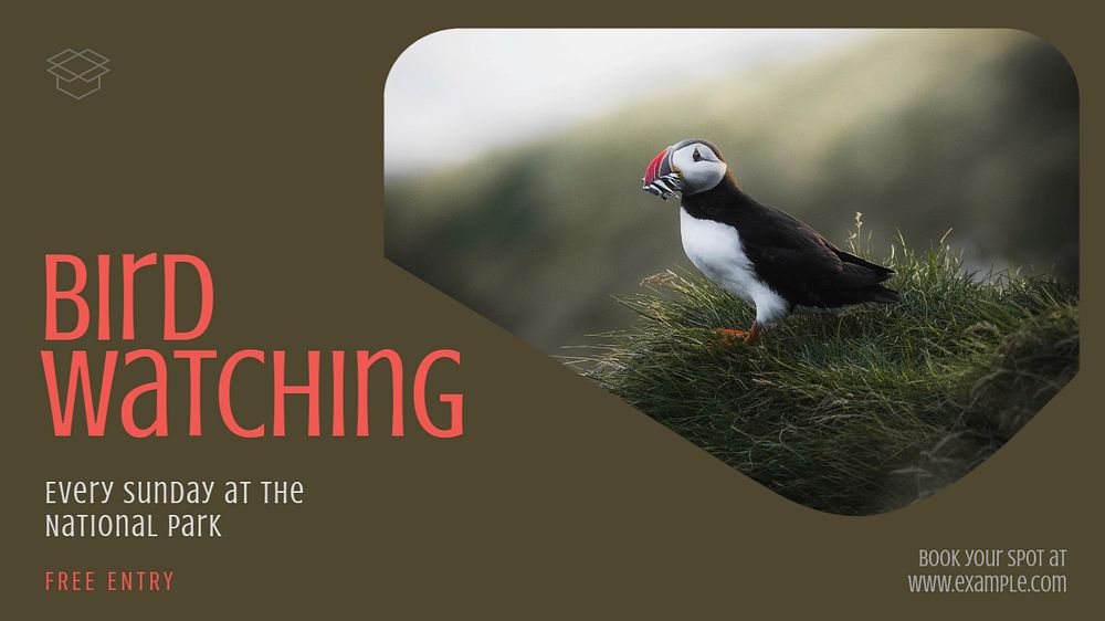 Bird watching  blog banner template, editable text