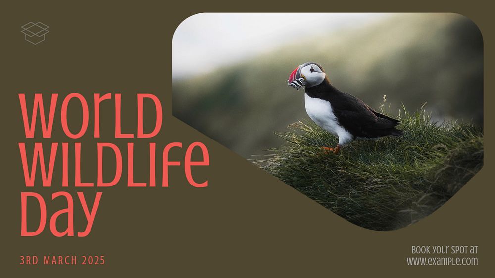 World wildlife day  blog banner template, editable text