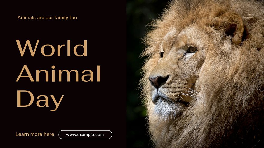 World animal day blog banner template, editable text