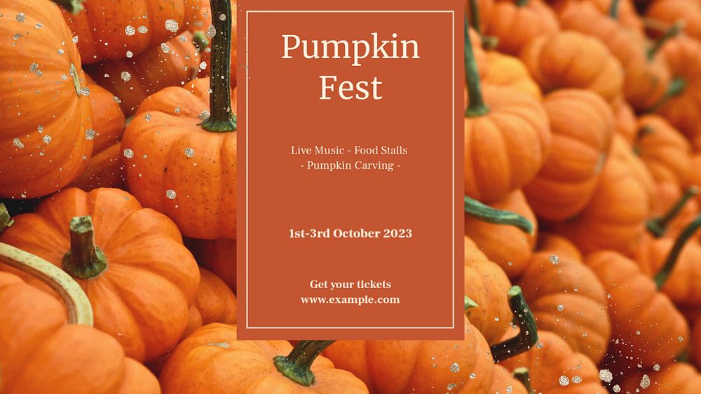 Pumpkin fest blog banner template, editable text