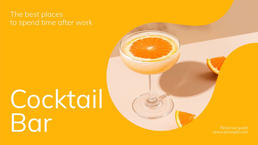 Cocktail bar  blog banner template, editable text