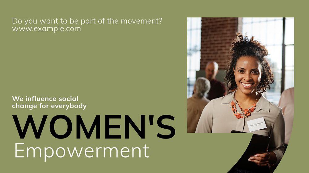 Woman business  blog banner template, editable text