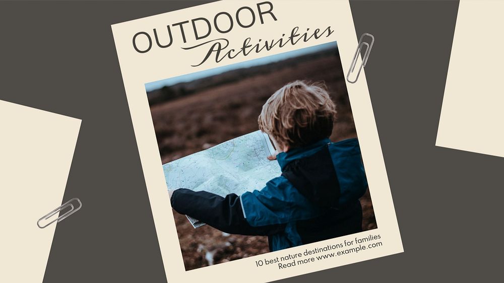 Outdoor family activity  blog banner template, editable text