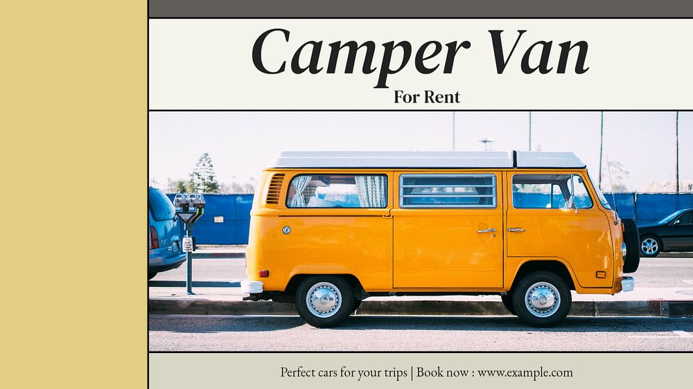 Van for rent  blog banner template, editable text