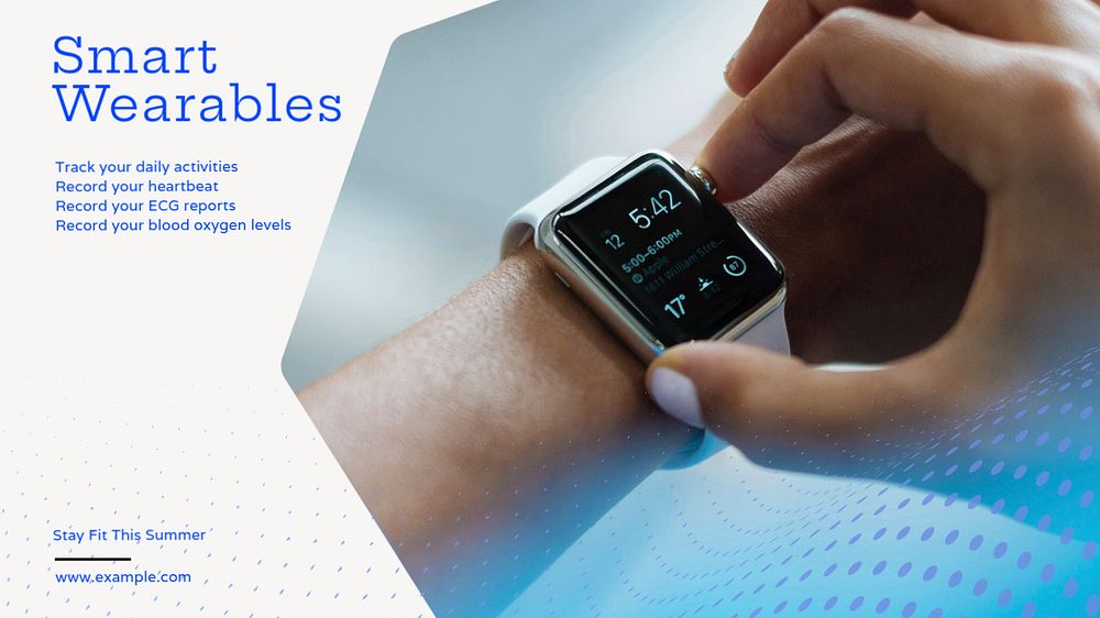 Smartwatch  blog banner template, editable text