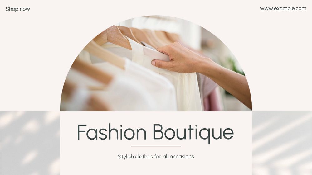 Fashion boutique  blog banner template, editable text