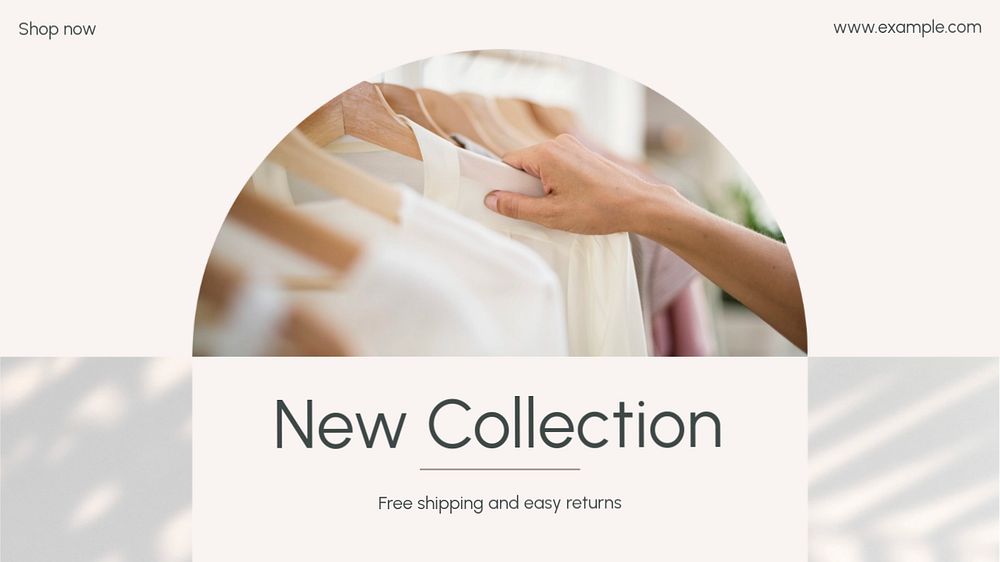 New collection  blog banner template, editable text