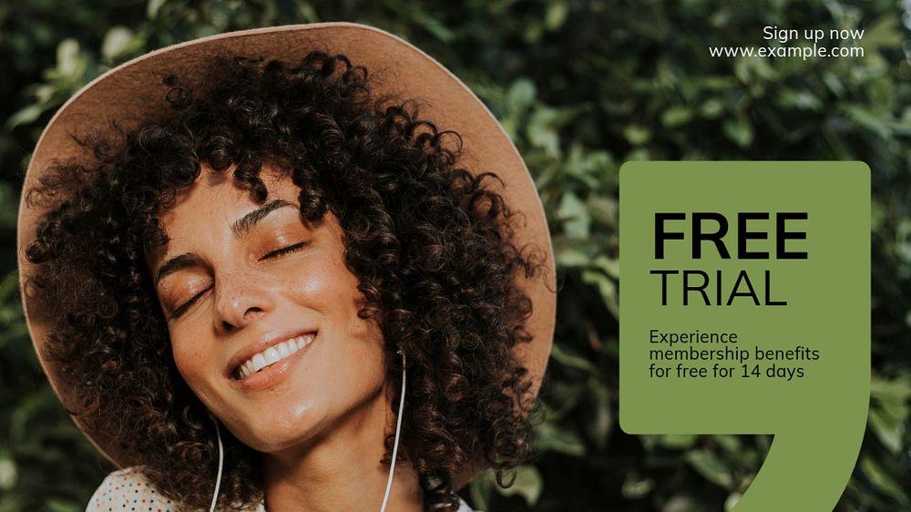 Free trial  blog banner template, editable text