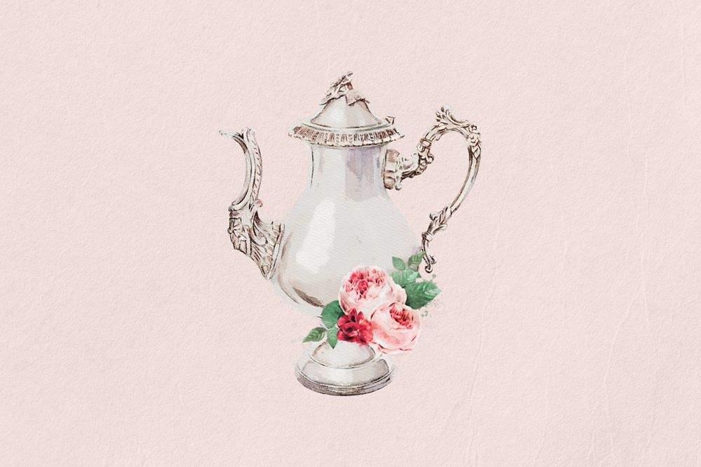 Vintage coffee pot, editable remix design