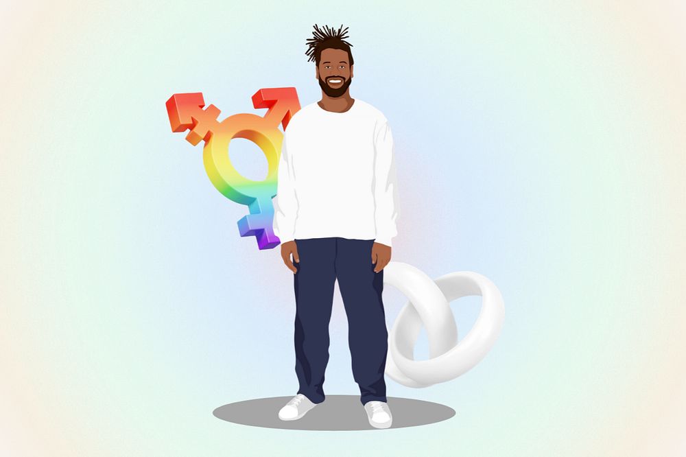 Lgbtq love 3D remix vector illustration