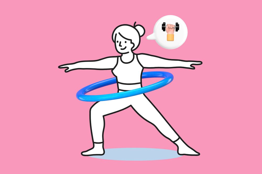 Hula hoop exercise 3D remix illustration