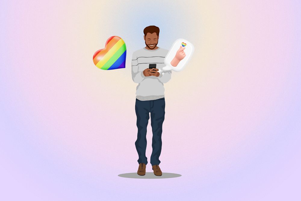 Lgbtq love 3D remix vector illustration