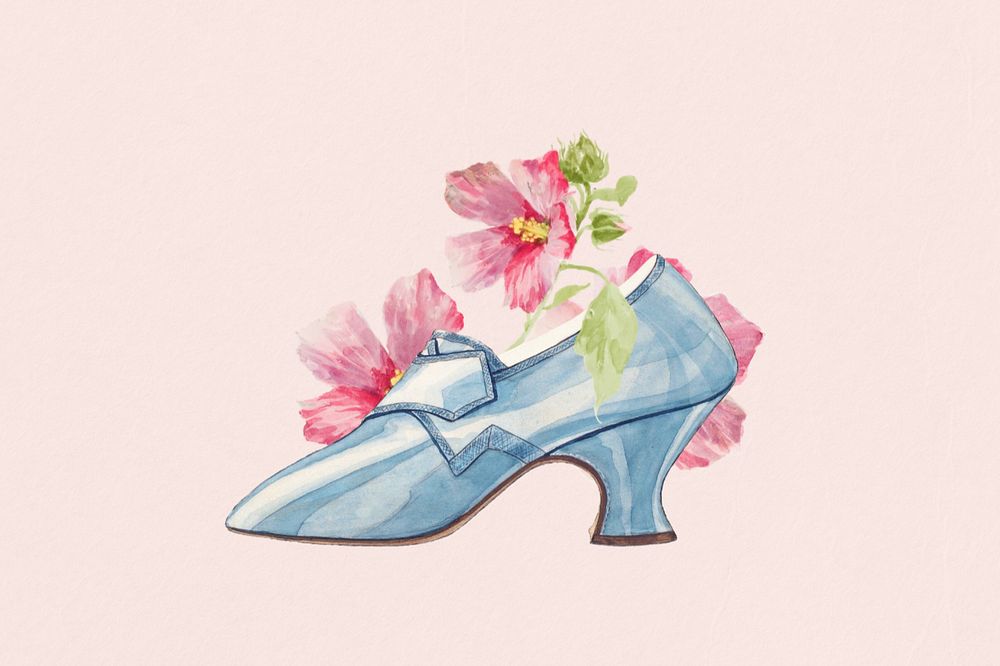 Watercolor vintage shoe, editable remix design