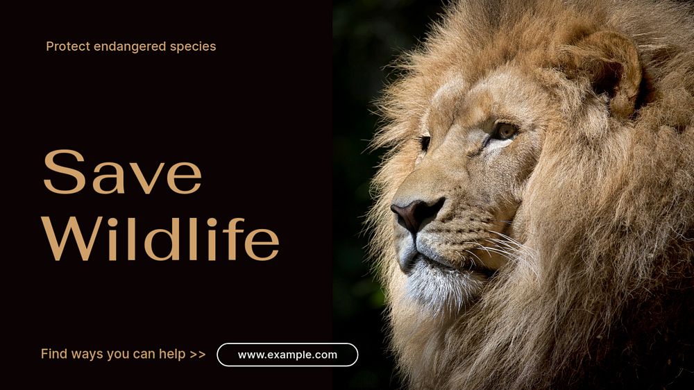 Save wildlife blog banner template, editable text