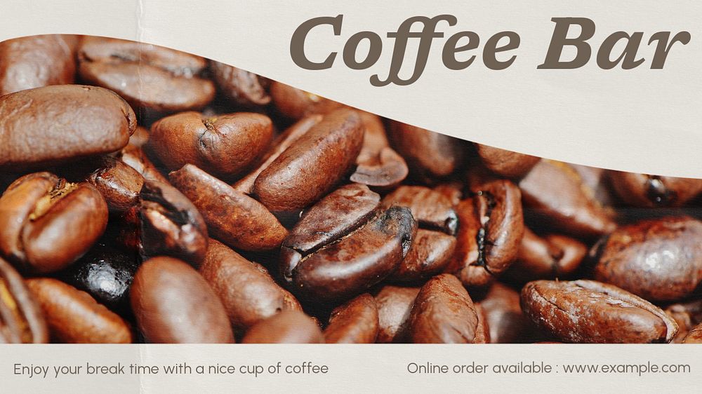 Coffee shop  blog banner template, editable text