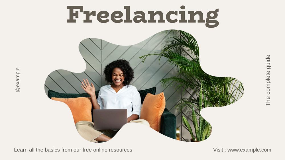 Freelance  blog banner template, editable text