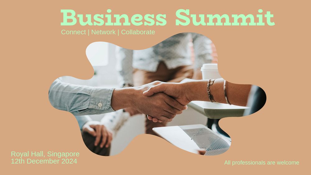 Network business meeting blog banner template, editable text