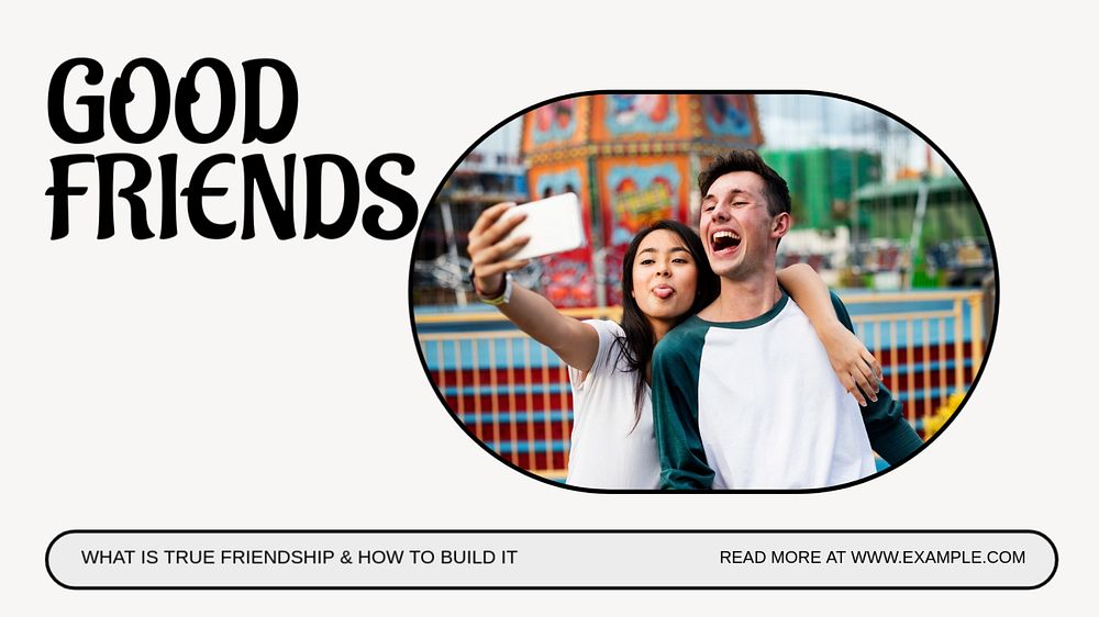 Good friends  blog banner template, editable text