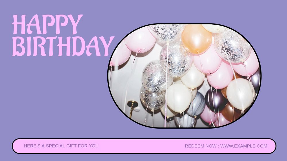Happy birthday  blog banner template, editable text