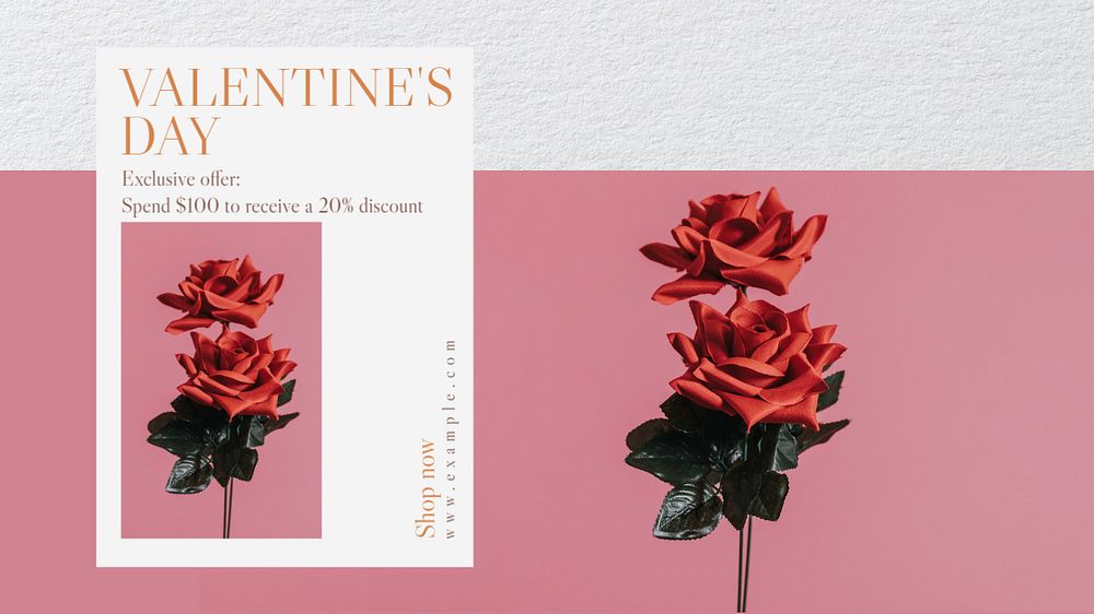 Valentine's Day sale  blog banner template, editable text