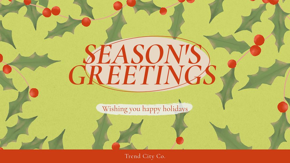 Season's greetings post template, editable social media design