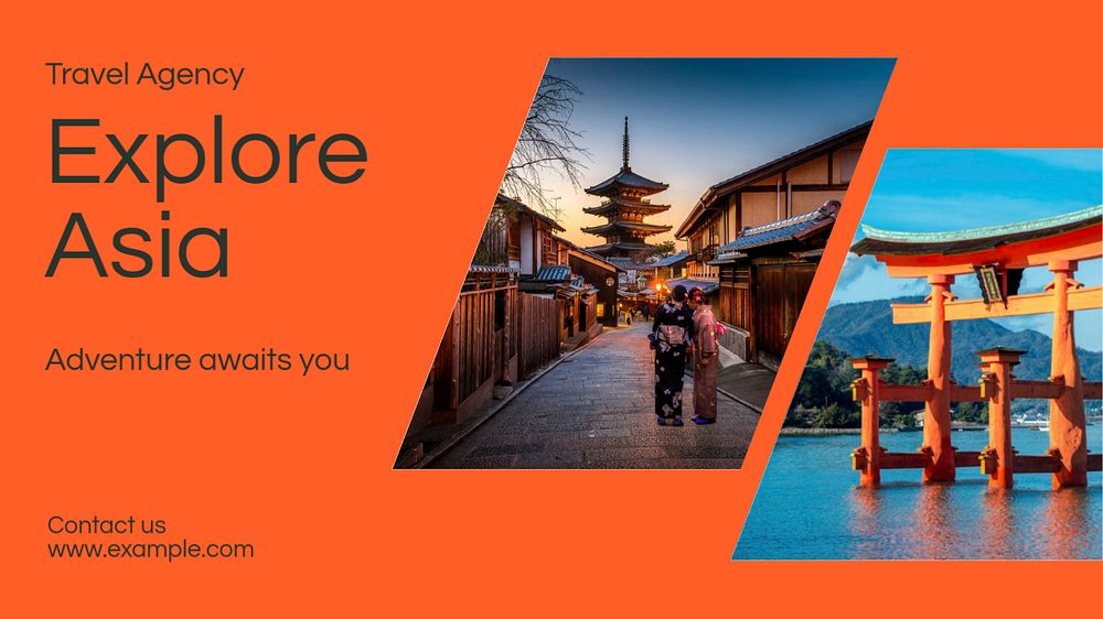 Explore Asia blog banner template, editable text