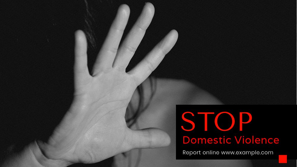 Stop domestic violence blog banner template, editable text