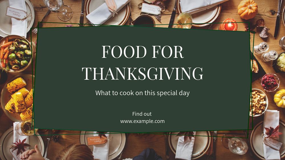 Thanksgiving food blog banner template, editable text