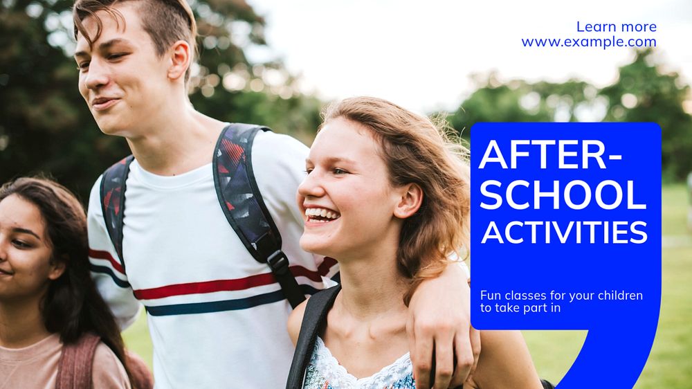 After-school activities blog banner template, editable text