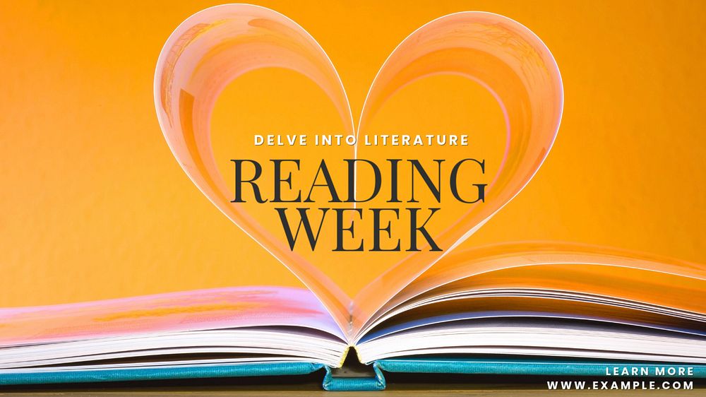 Reading week blog banner template, editable text