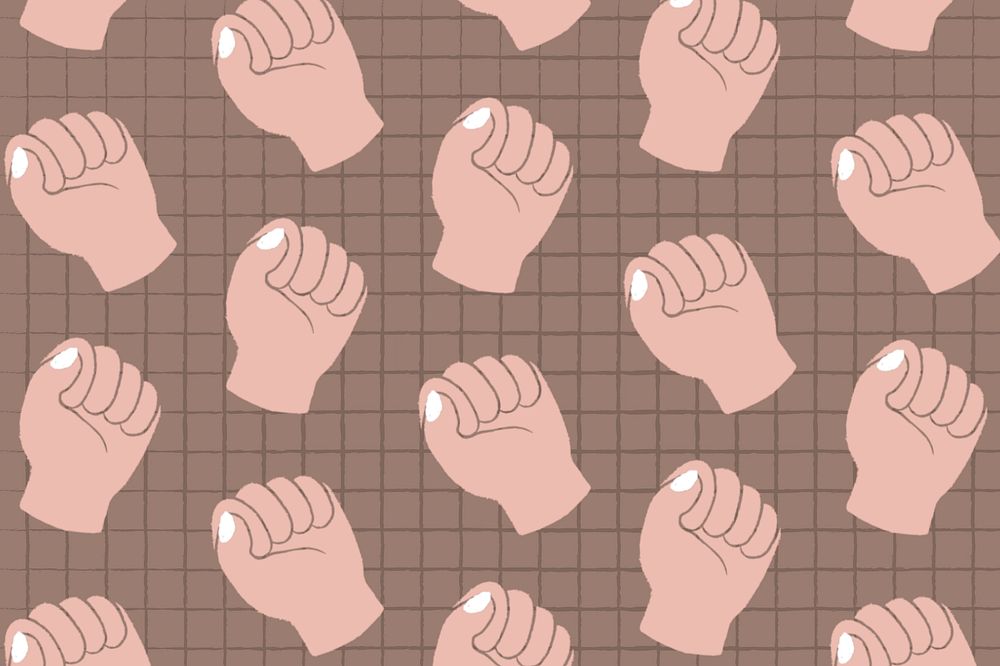 Fist pattern illustration, unity & power editable design