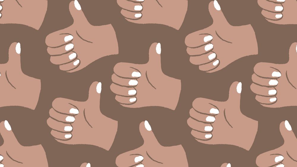 Thumbs up desktop wallpaper, hand gesture illustration editable design